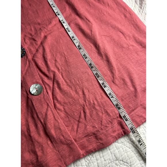 Soft Surroundings Sleeveless Cotton Tank Top Sz 1X Pink Delia Boho Art To Wear - Picture 5 of 6